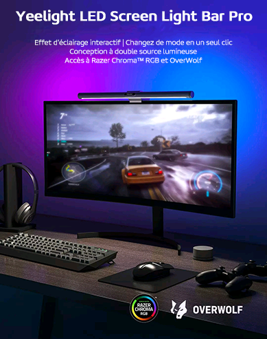 Lampe écran PC avec projecteur LED d'ambiance