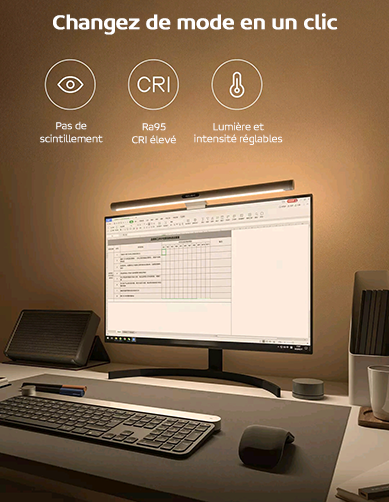 Lampe écran PC avec projecteur LED d'ambiance