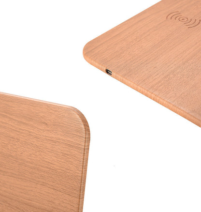 Tapis de souris en bois avec chargeur sans fil