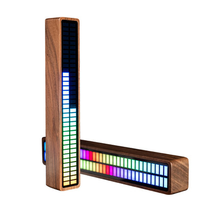 Enceintes HD LED synchronisées Bluetooth en bois